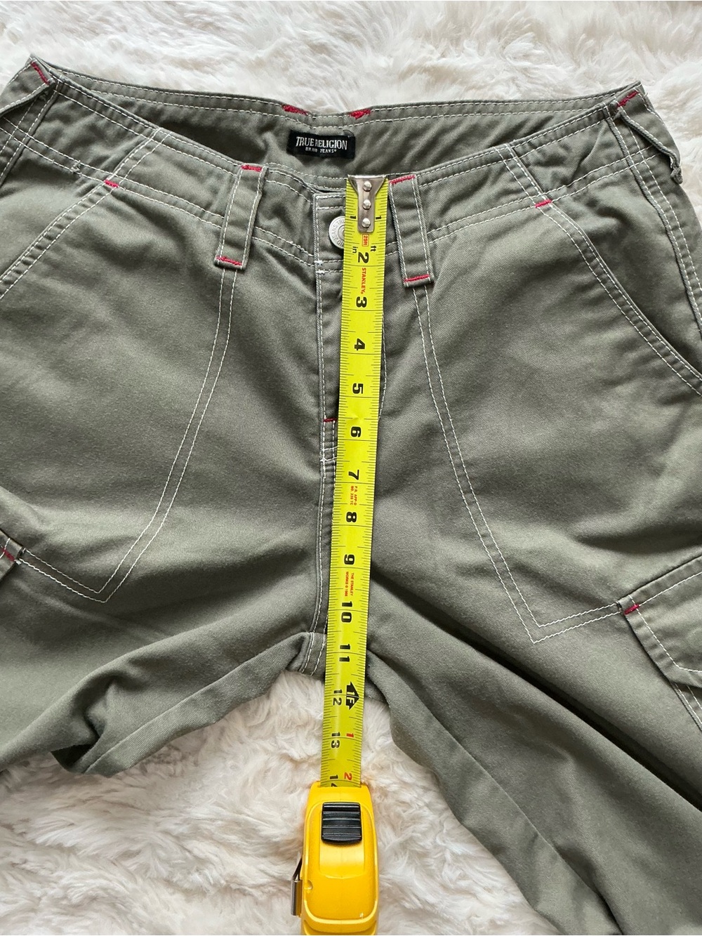 True Religion Olive Green Boyfriend Cargo Jeans - Picture 6 of 9